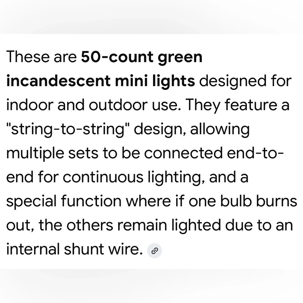 Mini Christmas String Lights Bundle Indoor Outdoor 50 Lights Green Bulb and Wire